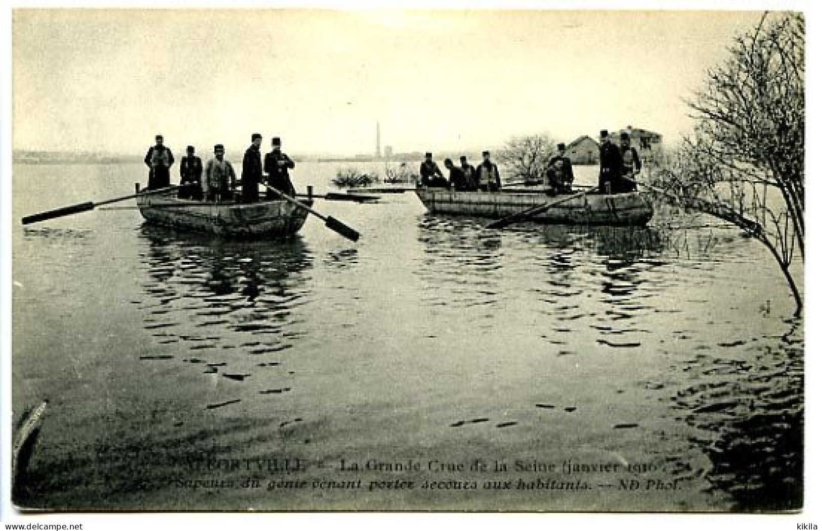 CPA 9 X 14 Val De Marne  ALFORTVILLE  La Grande Crue De La Seine Janvier 1910  Sapeurs Du Génie Venant Porter Secours * - Alfortville