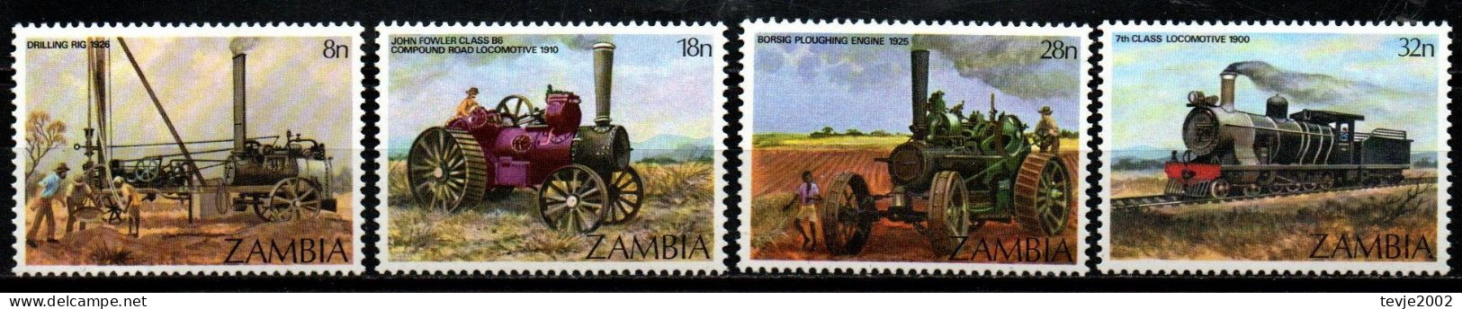 Sambia Zambia 1983 - Mi.Nr. 282 - 285 - Postfrisch MNH - Eisenbahnen Railways - Trains