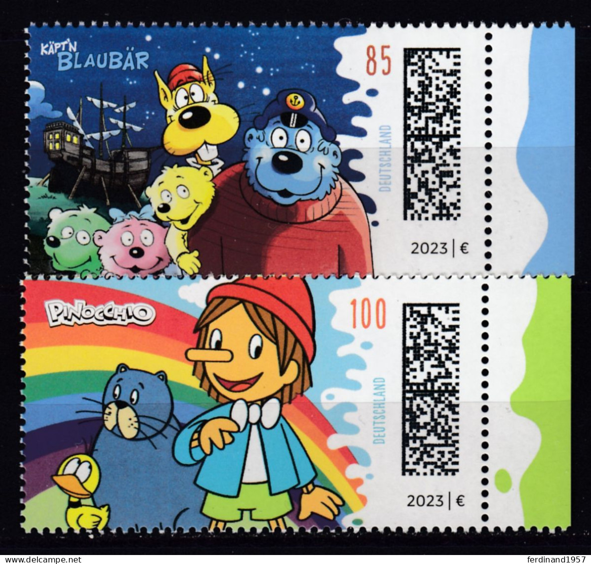 BRD 2023 Mi.3803+3804 Als Postfrische** Werte- „Käpt’n Blaubär+Pinocchio“ MNH - Ungebraucht