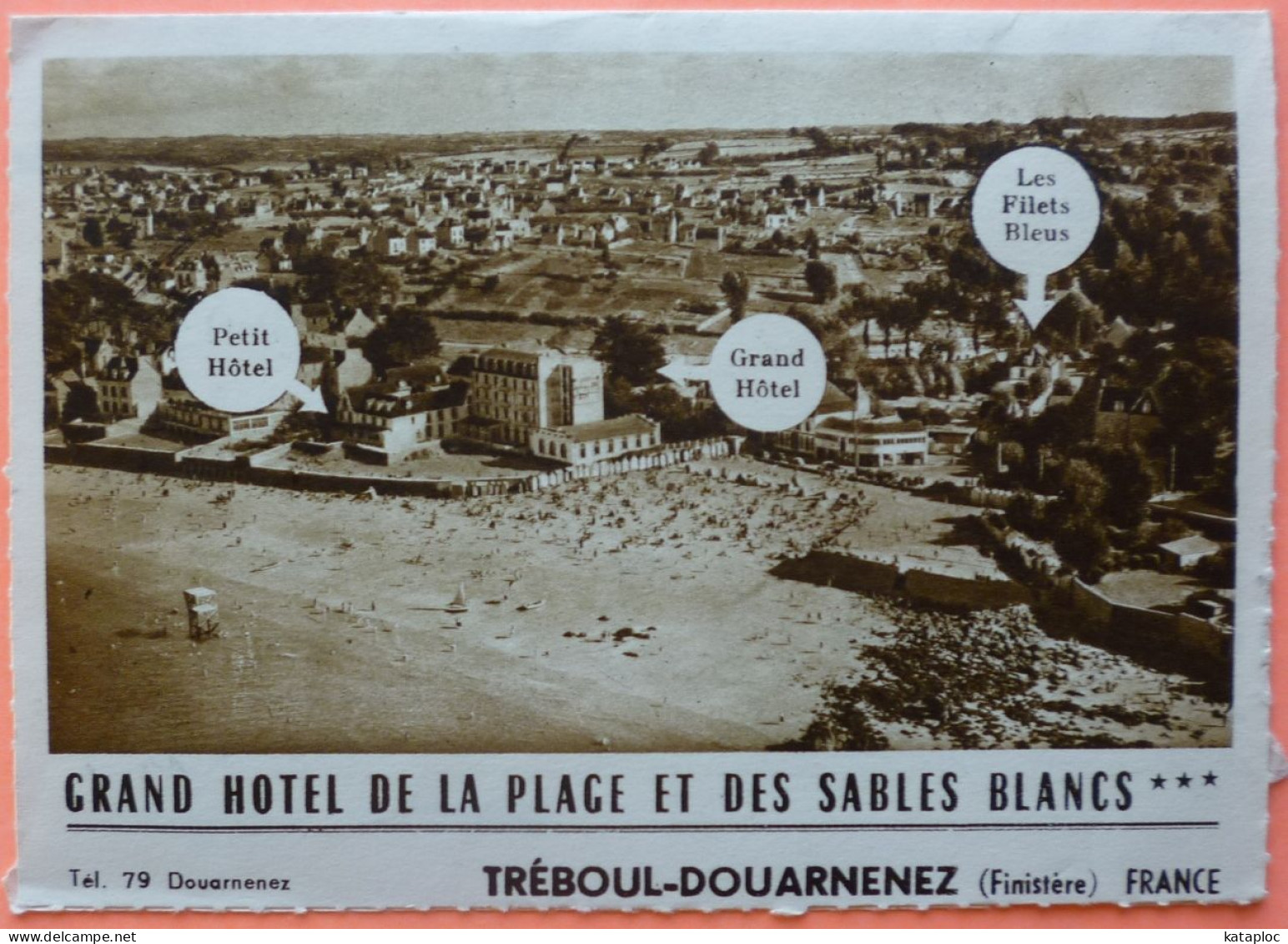 LETTRE CARTE - TREBOUL DOUARNENEZ - 29 - GRAND HOTEL DE LA PLAGE ET DES SABLES BLANCS - PLUSIEURS SCANS-13 - Tréboul