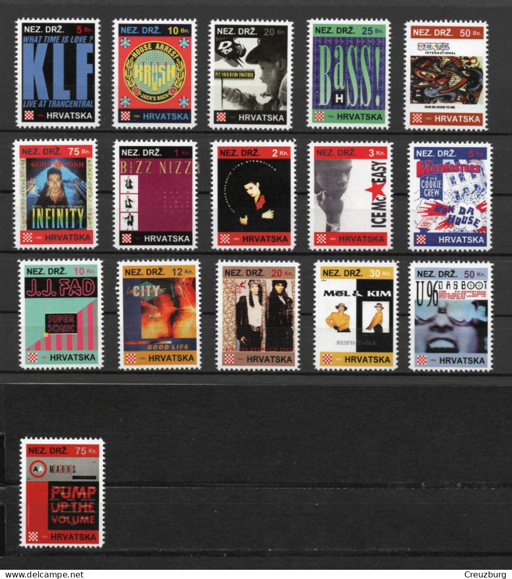 Inner City - Briefmarken Set Aus Kroatien, 16 Marken, 1993. Unabhängiger Staat Kroatien, NDH. - Kroatien