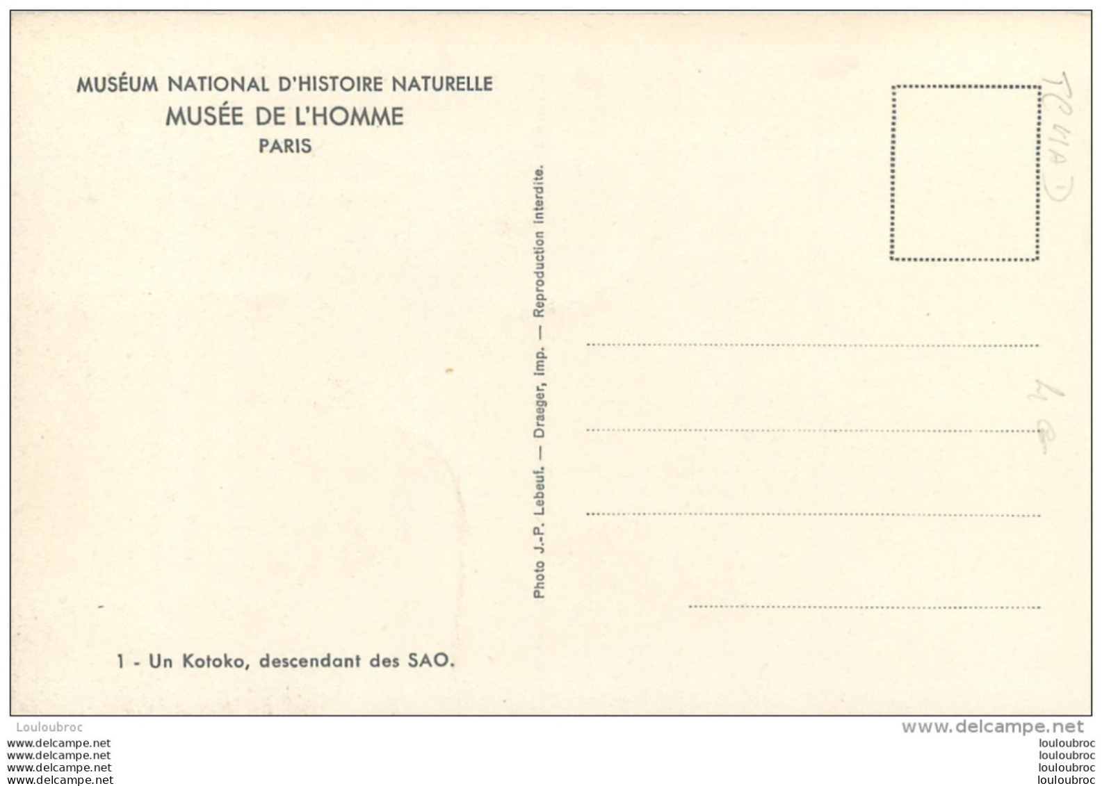 TCHAD ETHNOGRAPHIE UN KOTOKO DESCENDANT DES SAO - Tsjaad