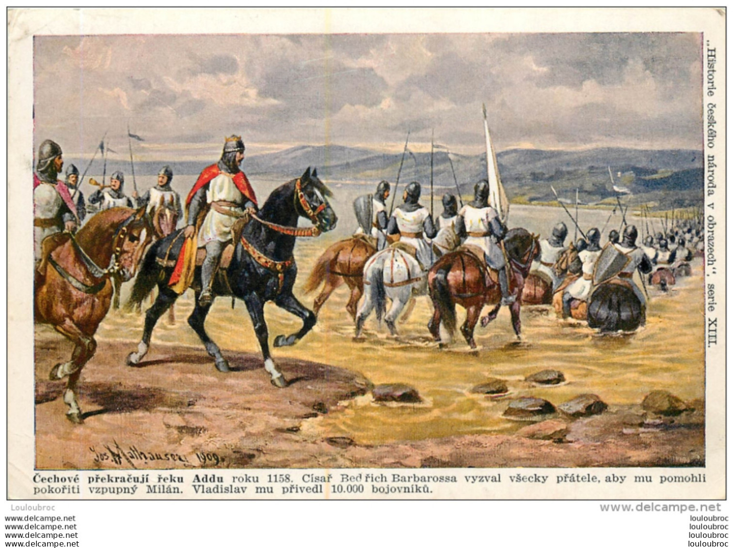 RARE HISTORIE CESKEHO NARODA V OBRAZECH SERIE XIII TRADUCTION AU VERSO  ENVOYEE DE ROUMANIE AUX AILES BRISEES A QUIBERON - Tchéquie