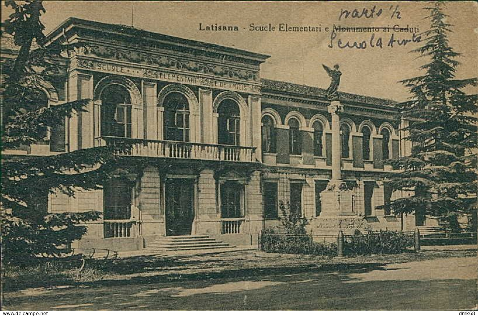 LATISANA ( UDINE ) SCUOLE ELEMENTARI E MONUMENTO AI CADUTI 1940s - EDIZIONE AIDA - SPEDITA 1959 (20783) - Udine