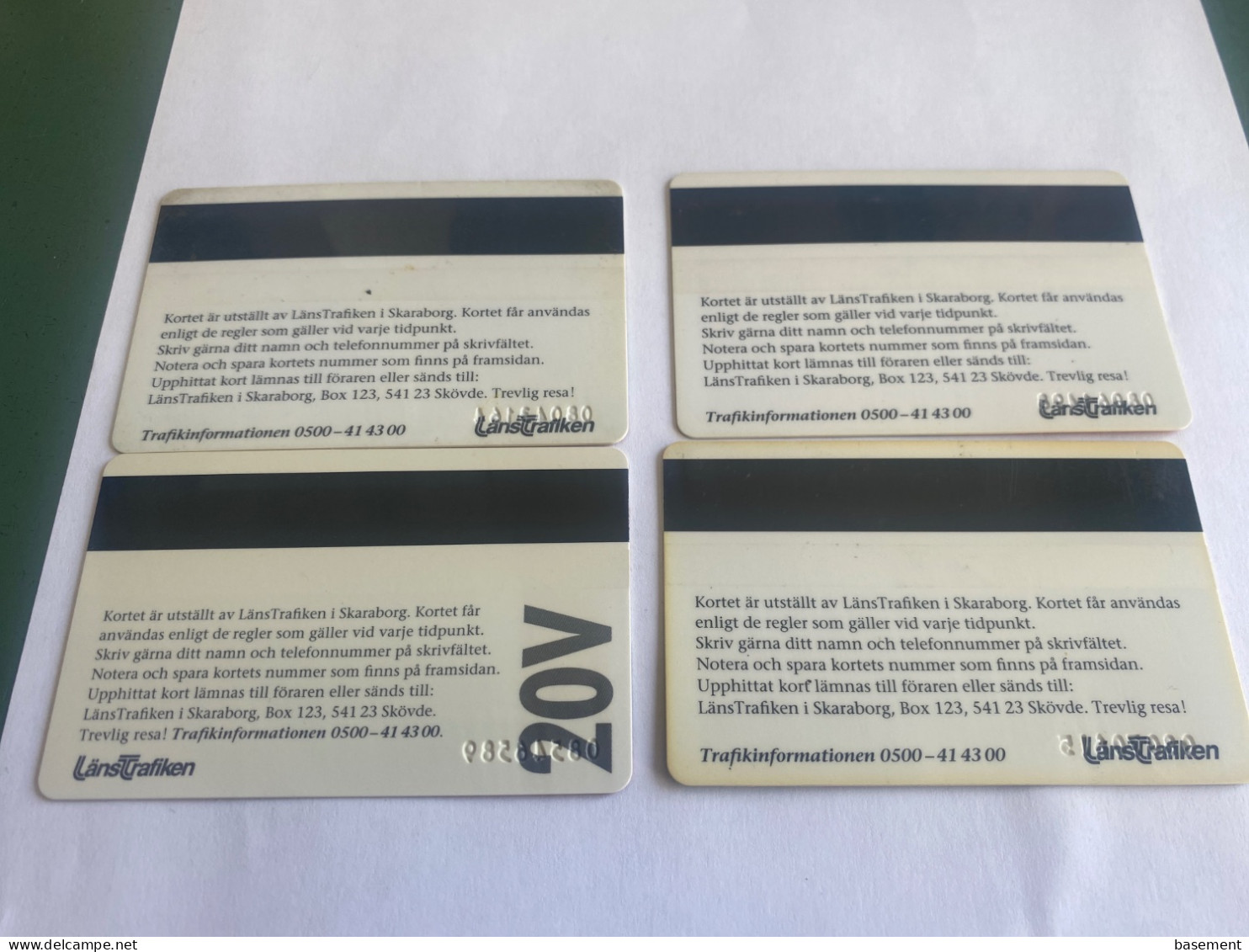 - 5 - Transportcard Sweden Länstrafiken Skaraborgs Län Magnetic 4 Different Cards - Sonstige & Ohne Zuordnung