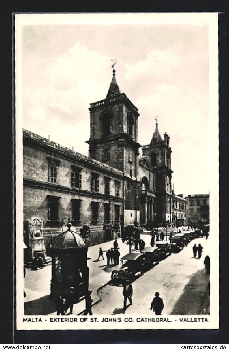 AK Valletta, Exterior Of St. John`s Co. Cathedral, Gebäudeansicht  - Malta