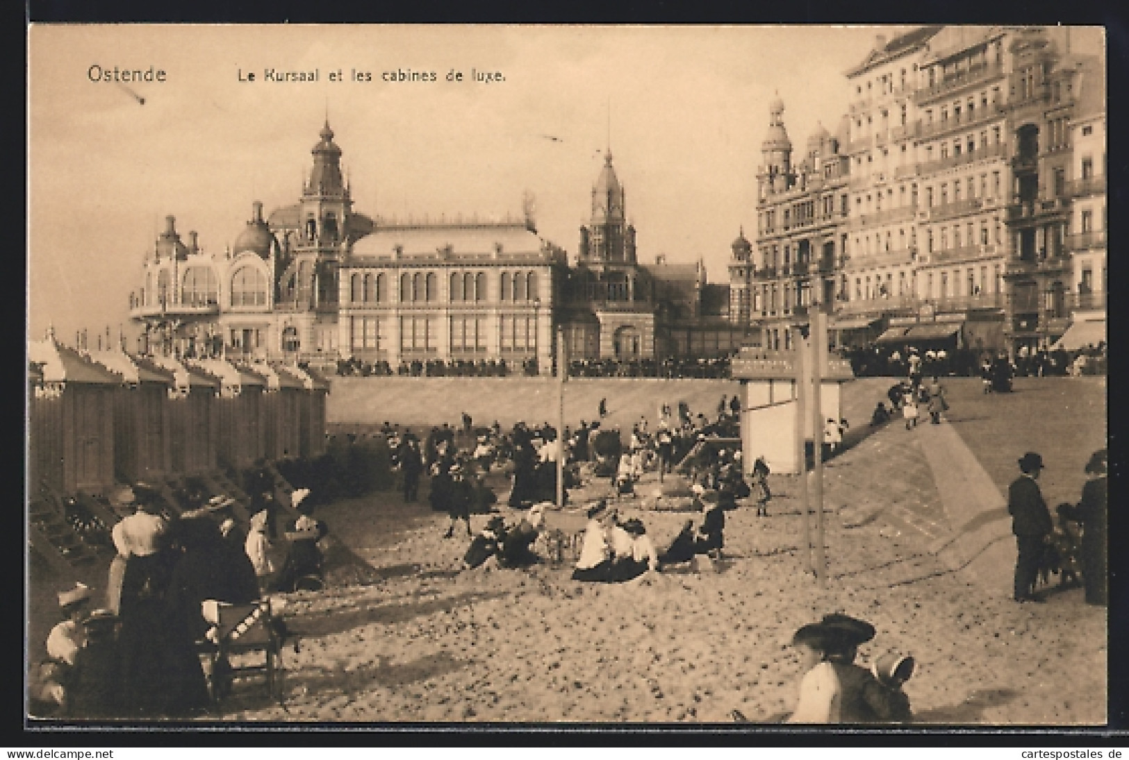 AK Ostende, Le Kursaal Et Les Cabines De Luxe  - Altri & Non Classificati