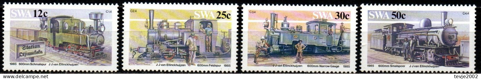 Südwestafrika 1985 - Mi.Nr. 575 - 578 - Postfrisch MNH - Eisenbahnen Railways Lokomotiven Locomotives - Trains