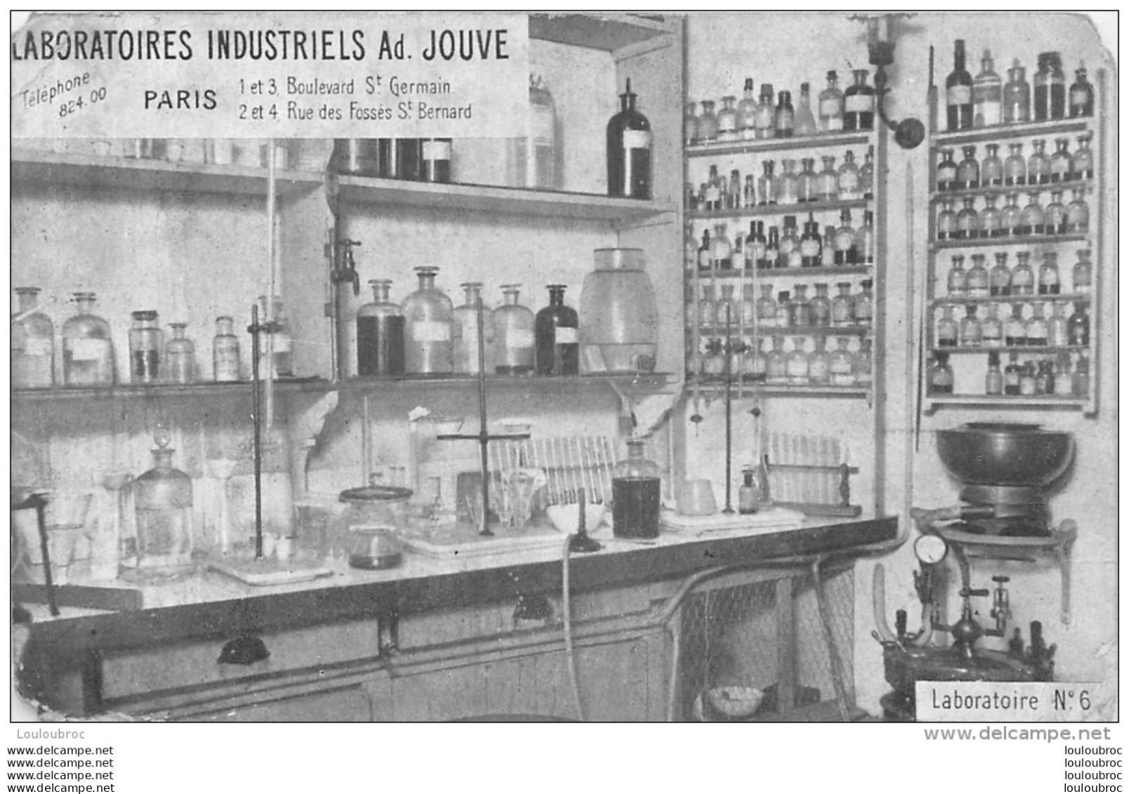 PARIS LABORATOIRES INDUSTRIELS  AD. JOUVE  BD SAINT GERMAIN ET RUE DES FOSSES SAINT BERNARD - Autres & Non Classés