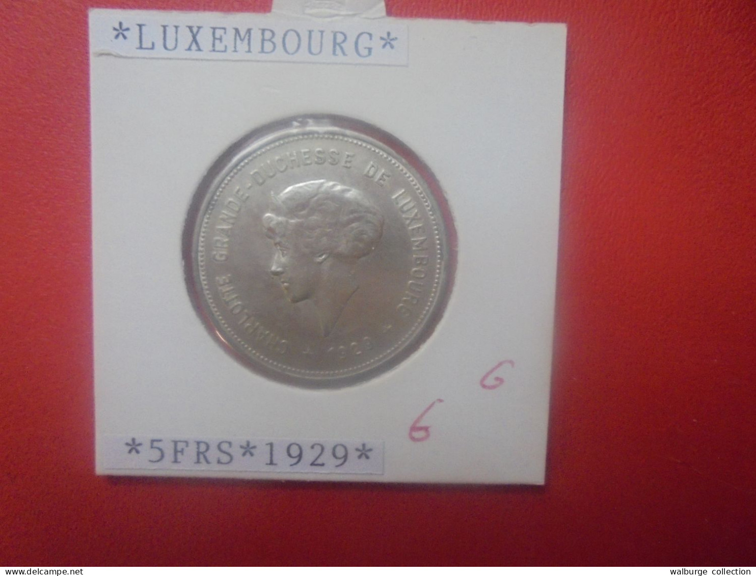 LUXEMBOURG 5 FRANCS 1929 ARGENT (A.1) - Luxembourg