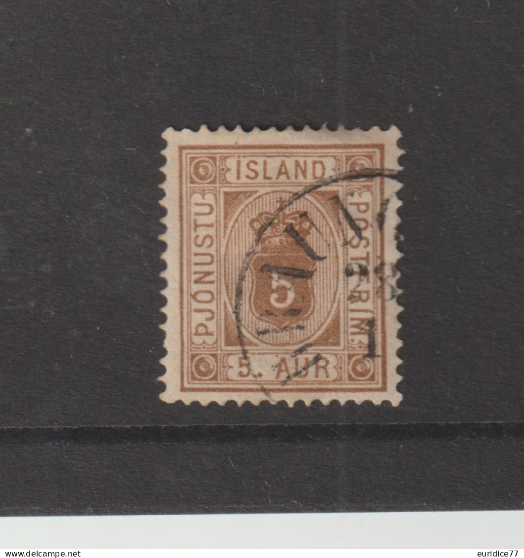 Islande 1902 - Yvert Timbre De Service Yvert 5 Oblitere - Used Stamps