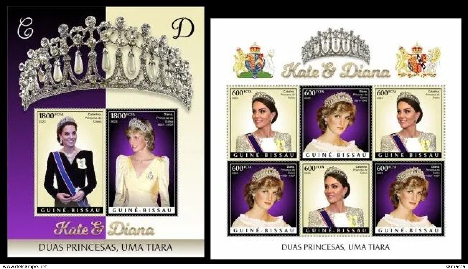Guinea Bissau 2023 Kate & Diana. (633) OFFICIAL ISSUE - Familles Royales