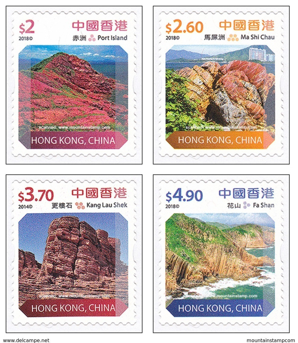Hong Kong Hongkong 2018 Landscapes Rock Formations Self-adhesive From Booklets Complete Set Of 4 Stamps MNH - Ungebraucht