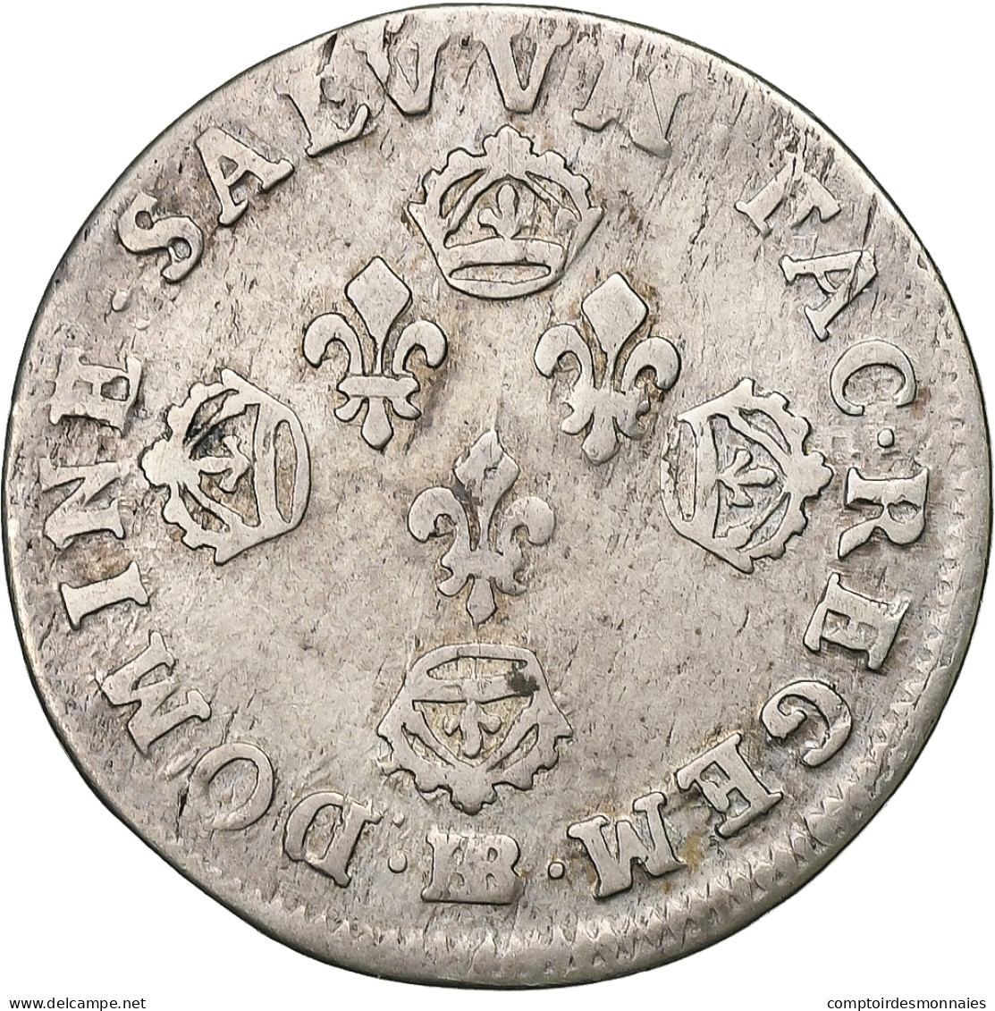 France, Louis XIV, 11 Sols Aux Couronnes, 11 Sols Aux Couronnes De Strasbourg - 1643-1715 Louis XIV Le Grand