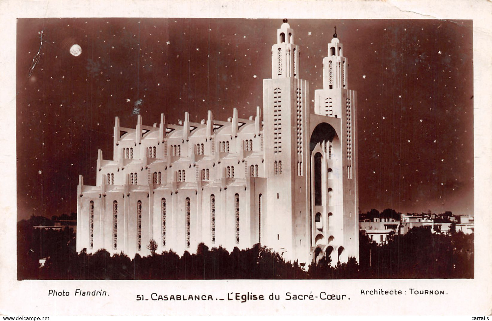 MAR-MAROC CASABLANCA L EGLISE DU SACRE COEUR TIMBRE POSTE-N°4230-C/0107 - Casablanca