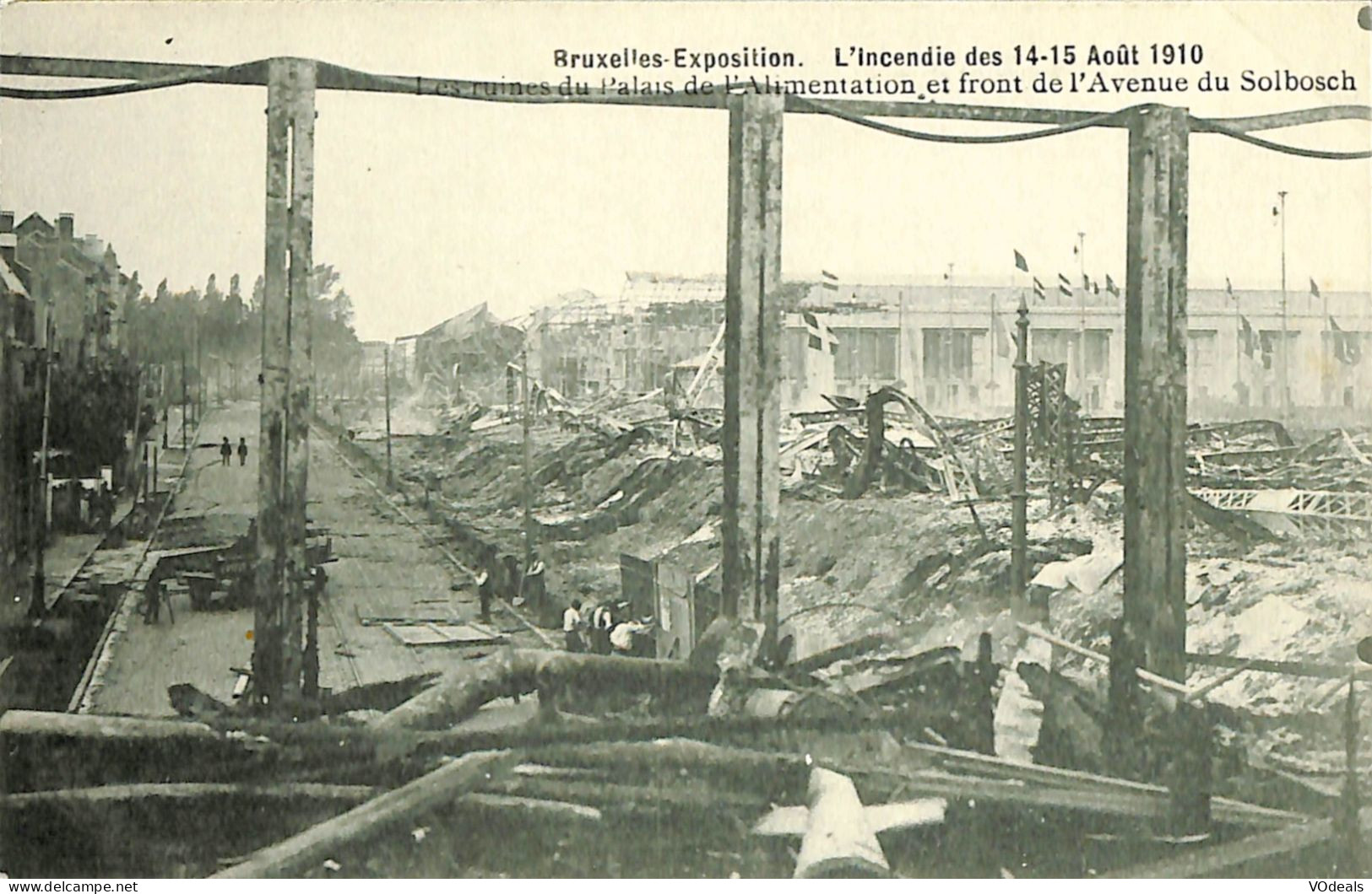 Belgique - Brussel - Bruxelles - Exposition - L'incendie Des 14-15 Août 1910 - Ruines Du Palais De L'Alimentation - Expositions Universelles