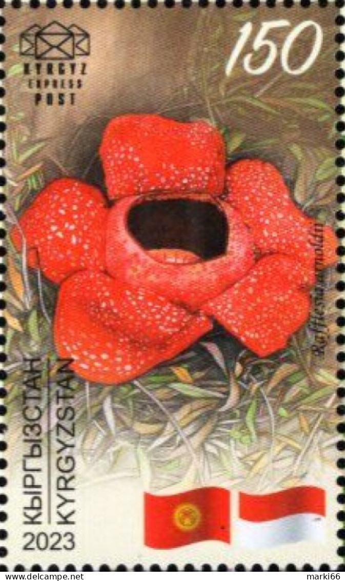 Kyrgyzstan - KEP - 2023 - Arnold's Rafflesia - 30 Years Of Relations With Indonesia - Mint Stamp - Kirghizistan