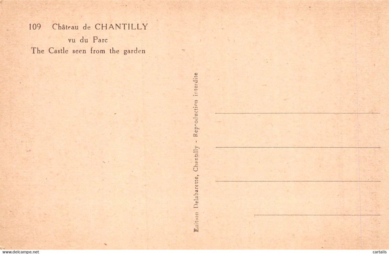 60-CHANTILLY LE CHATEAU-N°4230-D/0087 - Chantilly