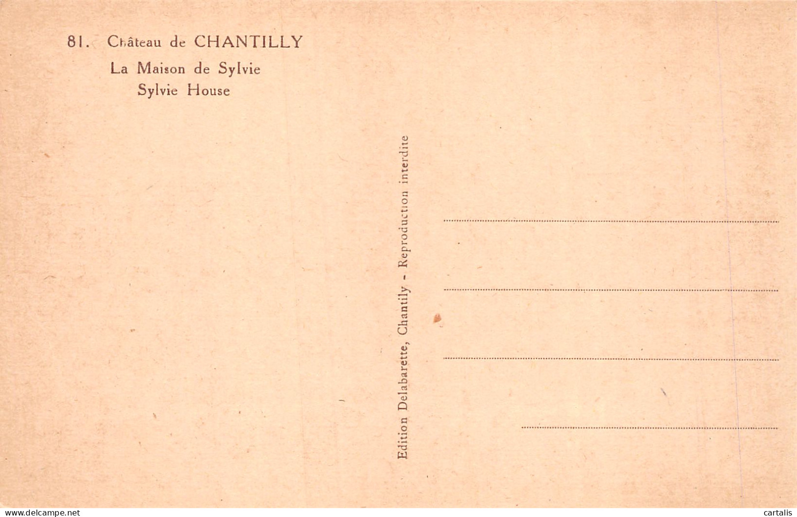 60-CHANTILLY LE CHATEAU-N°4230-D/0097 - Chantilly