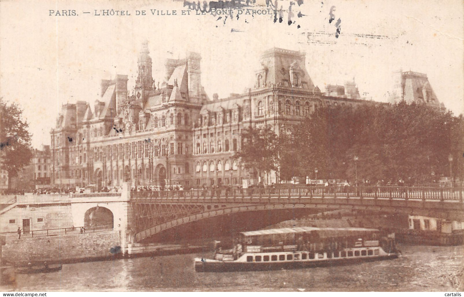 75-PARIS L HOTEL DE VILLE ET LE PONT D ARCOLE-N°4230-H/0199 - Autres & Non Classés