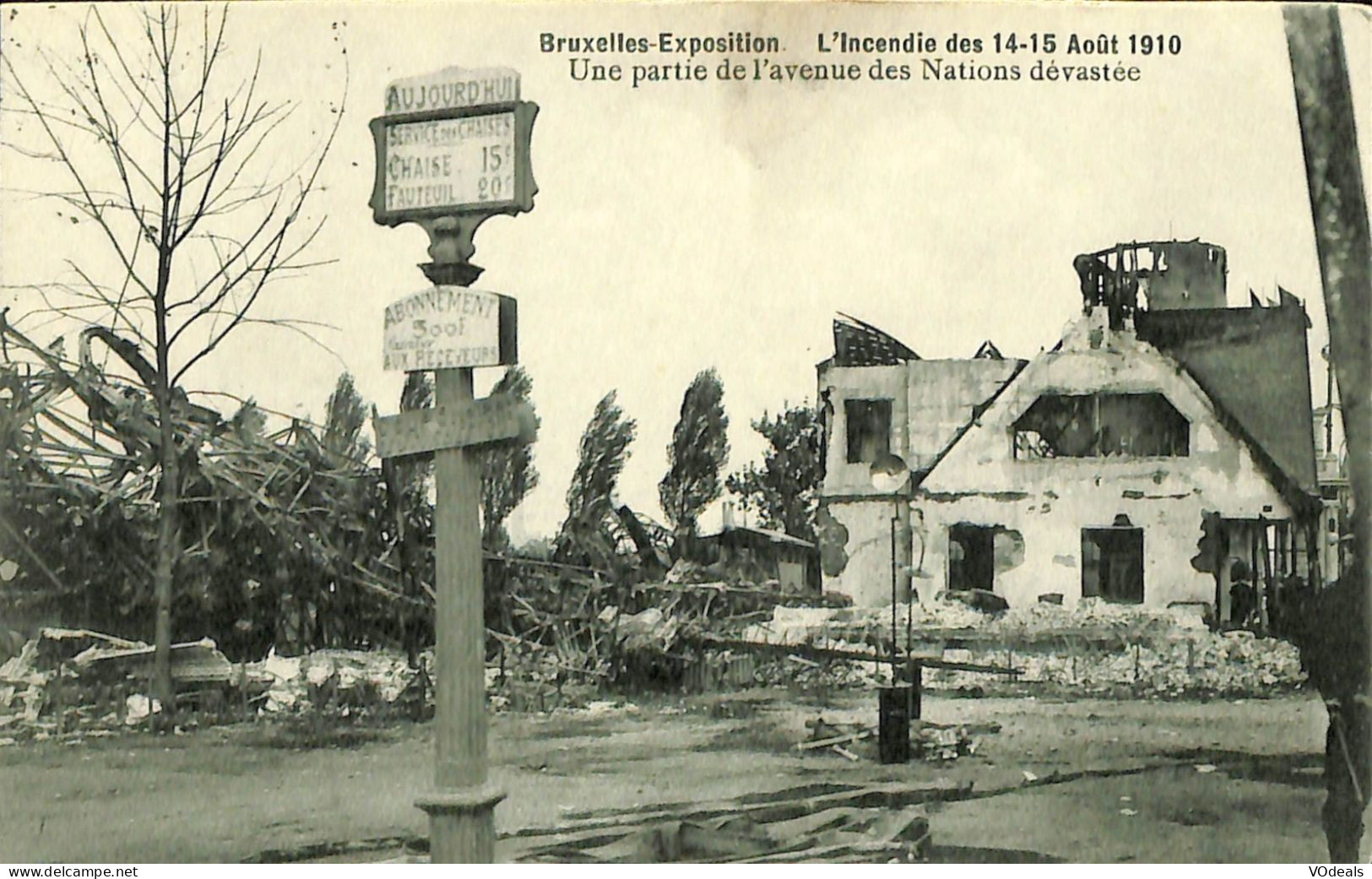 Belgique - Brussel - Bruxelles - Exposition - L'incendie Des 14-15 Août 1910 - Une Partie De L'avenue Des Nations - Expositions Universelles