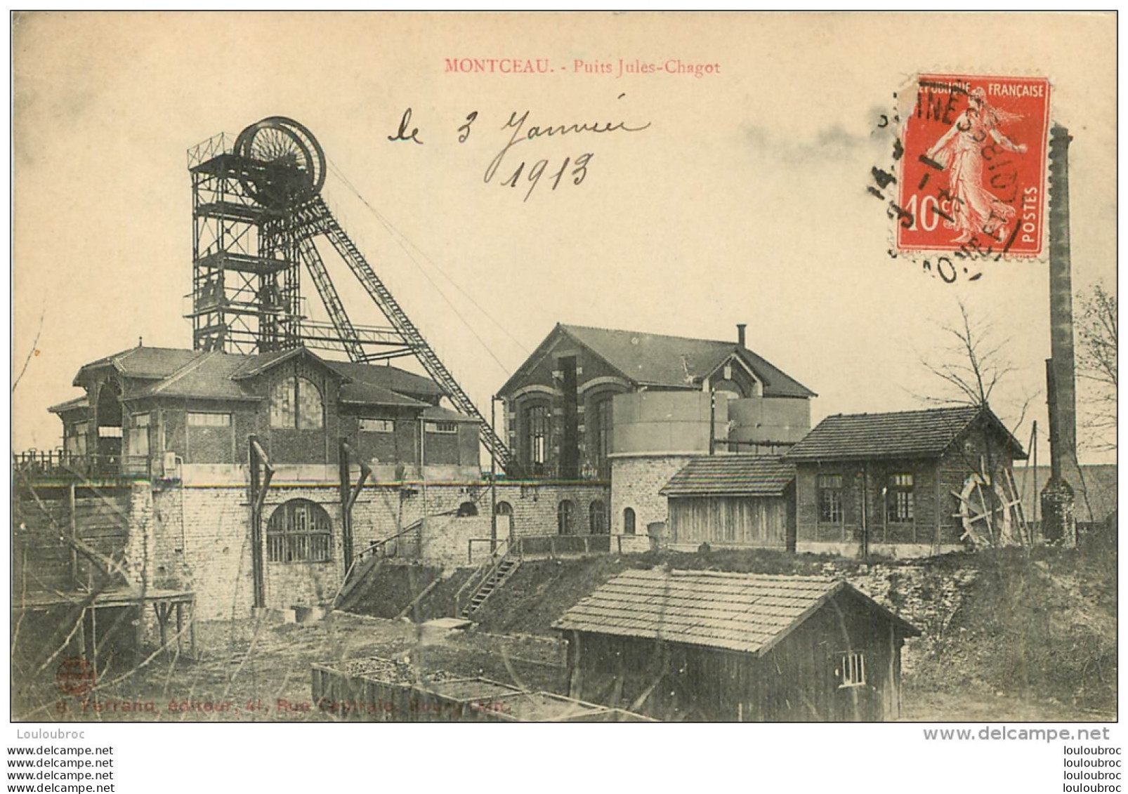 RARE MONTCEAU LES MINES PUITS JULES  CHAGOT - Montceau Les Mines