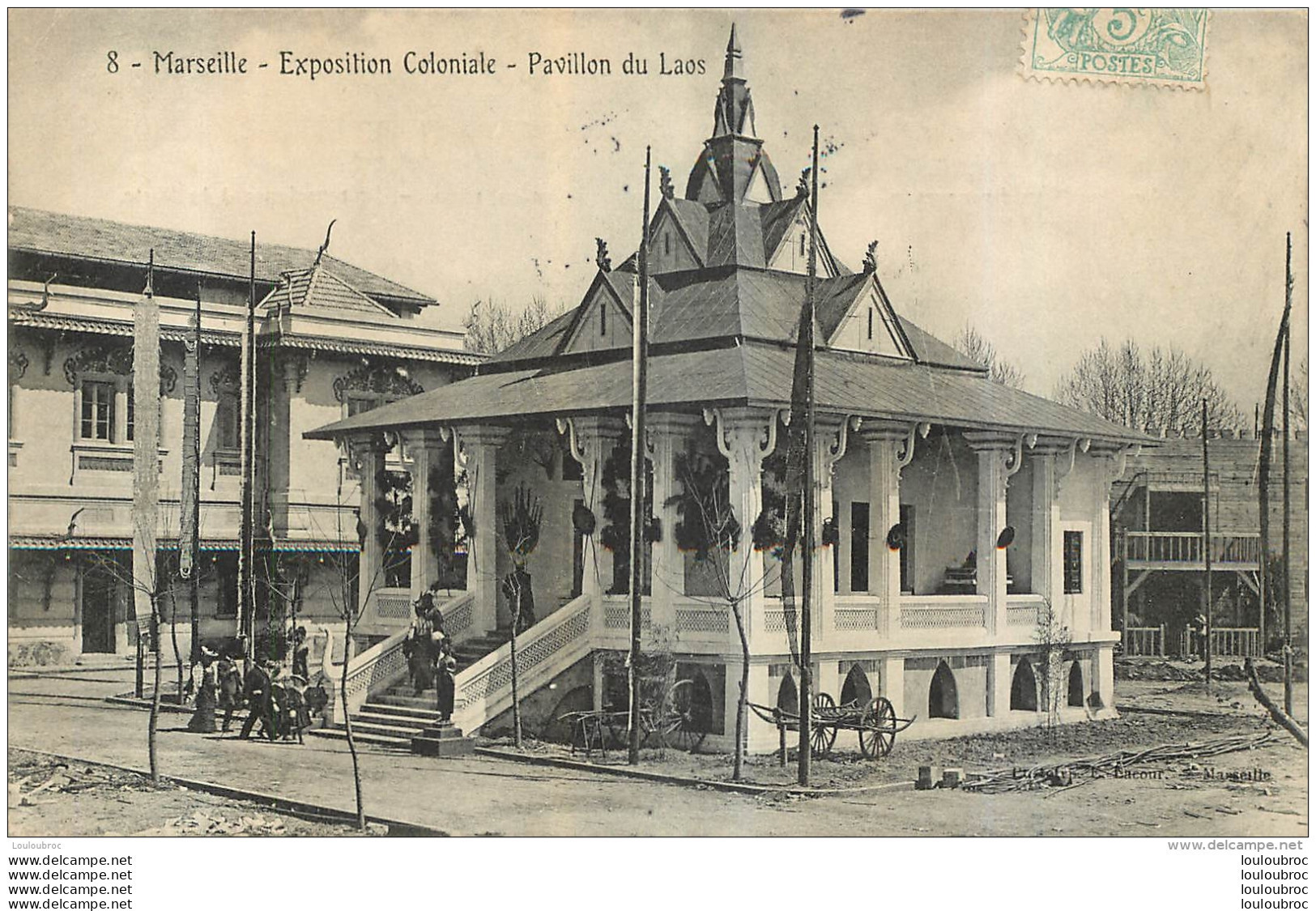 PAVILLON DU LAOS  MARSEILLE EXPOSITION COLONIALE EDITION LACOUR - Laos