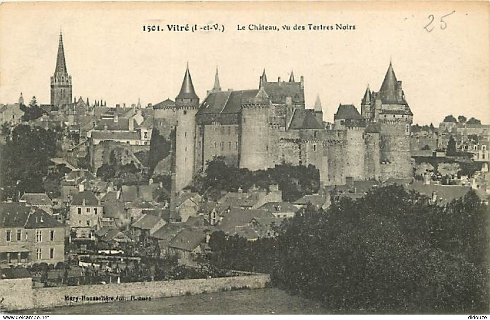 35 - Vitré - Le Château, Vu Des Tertres Noirs - Correspondance - CPA - Voir Scans Recto-Verso - Vitre