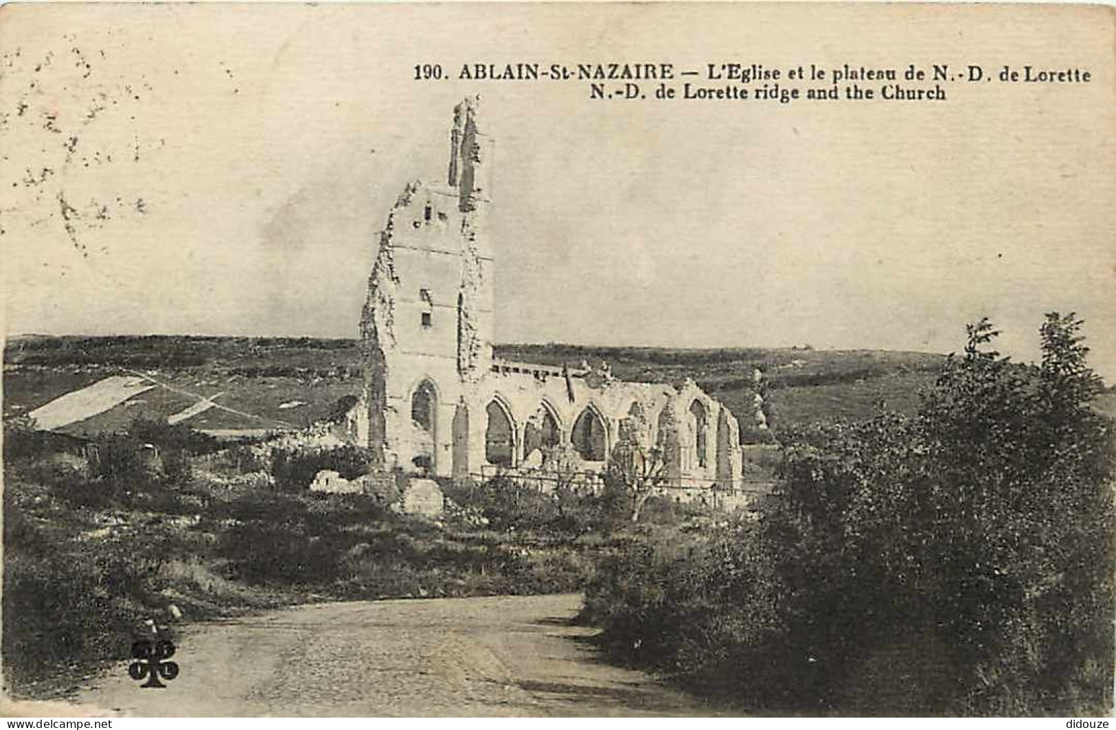 62 - Ablain Saint Nazaire - L'Eglise Et Le Plateau De N D De Lorette - Ecrite En 1924 - Voir Scan Recto-Verso - Andere & Zonder Classificatie