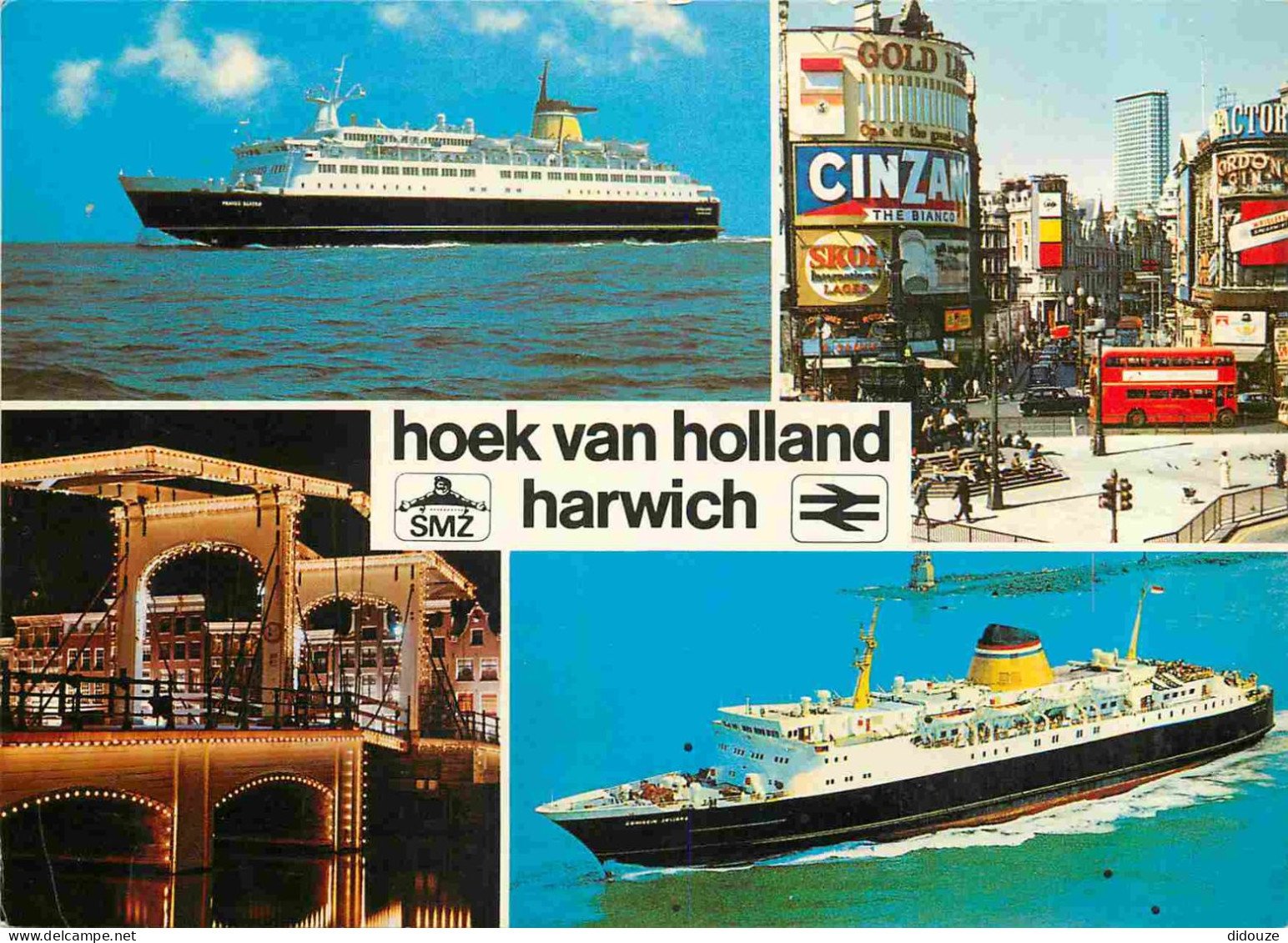 Bateaux - Paquebots - Hoek Van Holland Harwich - Multivues - MS Prinses Beatrix - MS Koningin Juliana - CPM - Voir Scans - Steamers