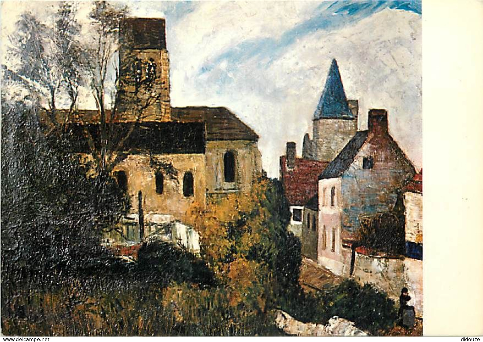 Art - Peinture - Pierre Gatier - Eglise De Jouy Le Comte - Huile 1922 - Mairie De Parmain - CPM - Voir Scans Recto-Verso - Malerei & Gemälde