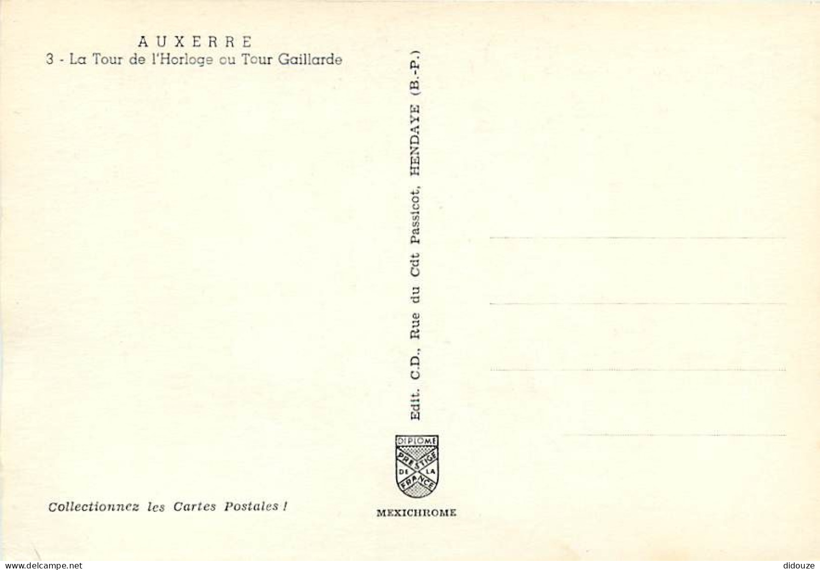 89 - Auxerre - La Tour De L'Horloge Ou Tour Gaillarde - Carte Neuve - CPM - Voir Scans Recto-Verso - Auxerre