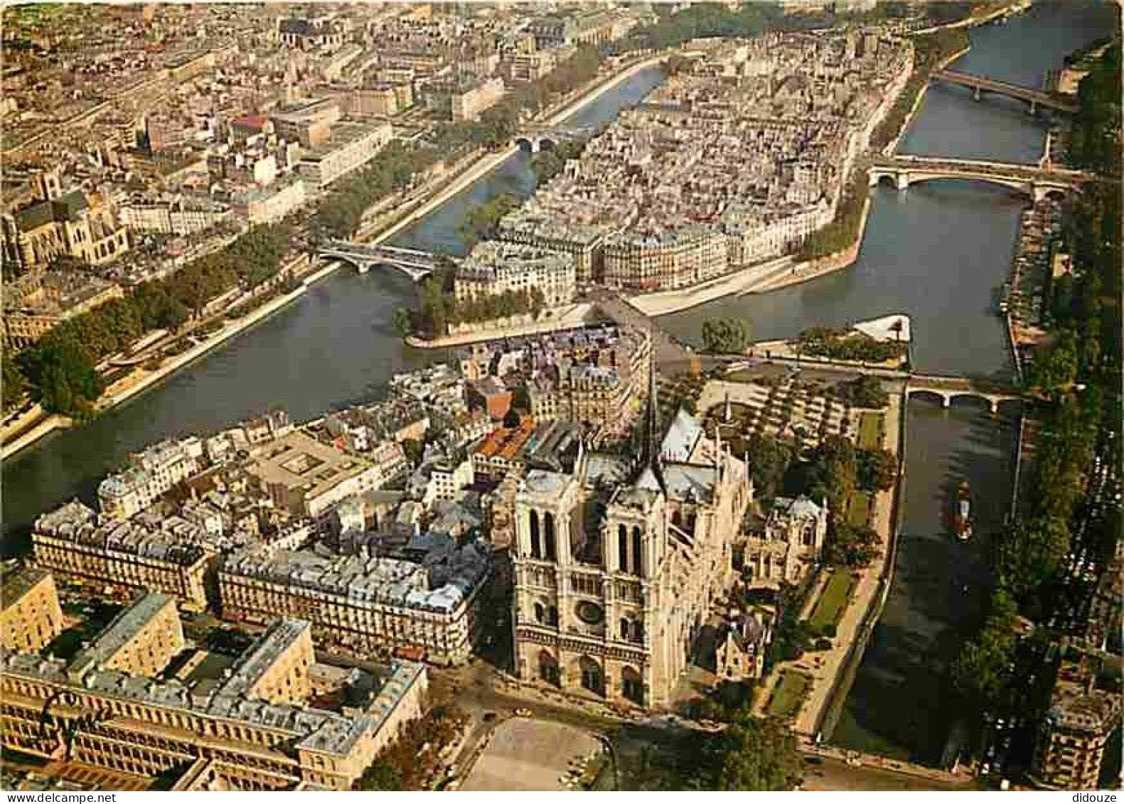 75 - Paris - Cathédrale Notre Dame - L'Ile De La Cité - Notre-Dame Et L'Ile Saint-Louis - Vue Aérienne - Carte Neuve - C - Notre Dame De Paris