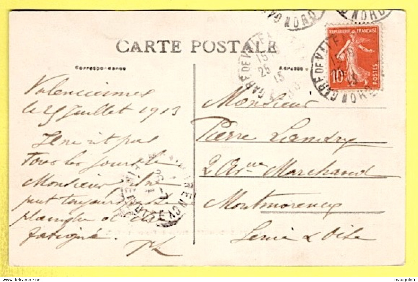 59 NORD / VALENCIENNES / STATUE DE FROISSART / 1913 - Valenciennes