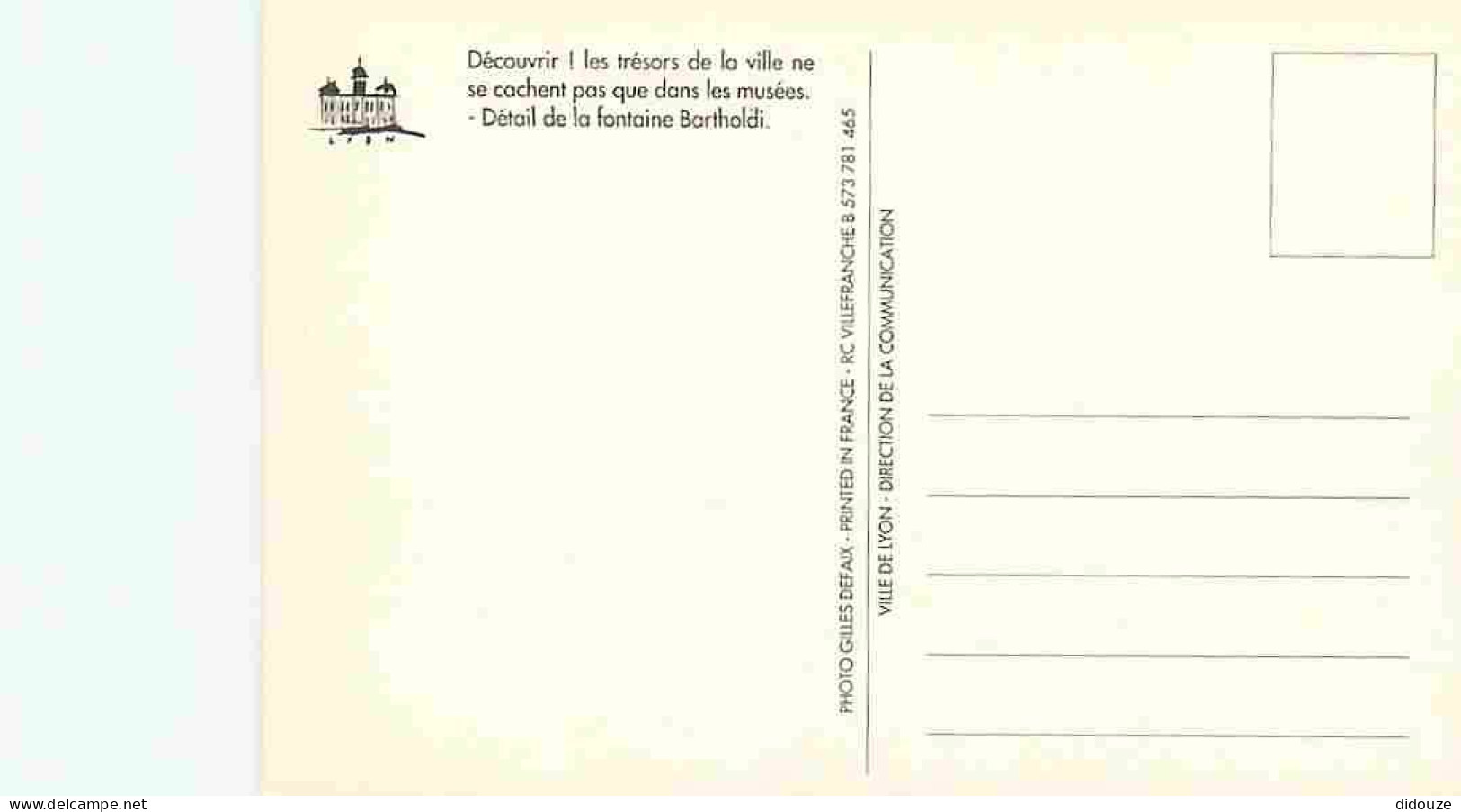 69 - Lyon - Place Des Terreaux - Fontaine Bartholdi - Détail - CPM - Voir Scans Recto-Verso - Autres & Non Classés