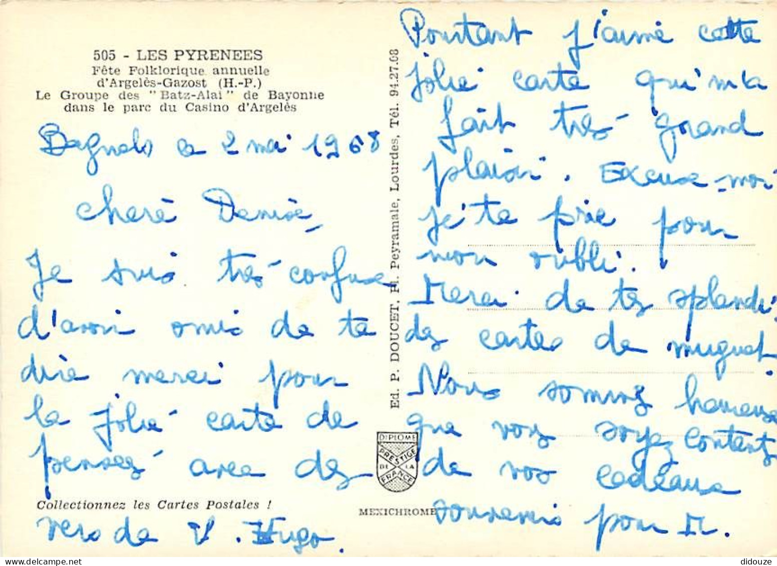 65 - Argelès Gazost - Fête Folklorique Annuelle  - Le Groupe Des Batz-Alai De Bayonne Dans Le Parc Du Casino D'Argelés - - Argeles Gazost