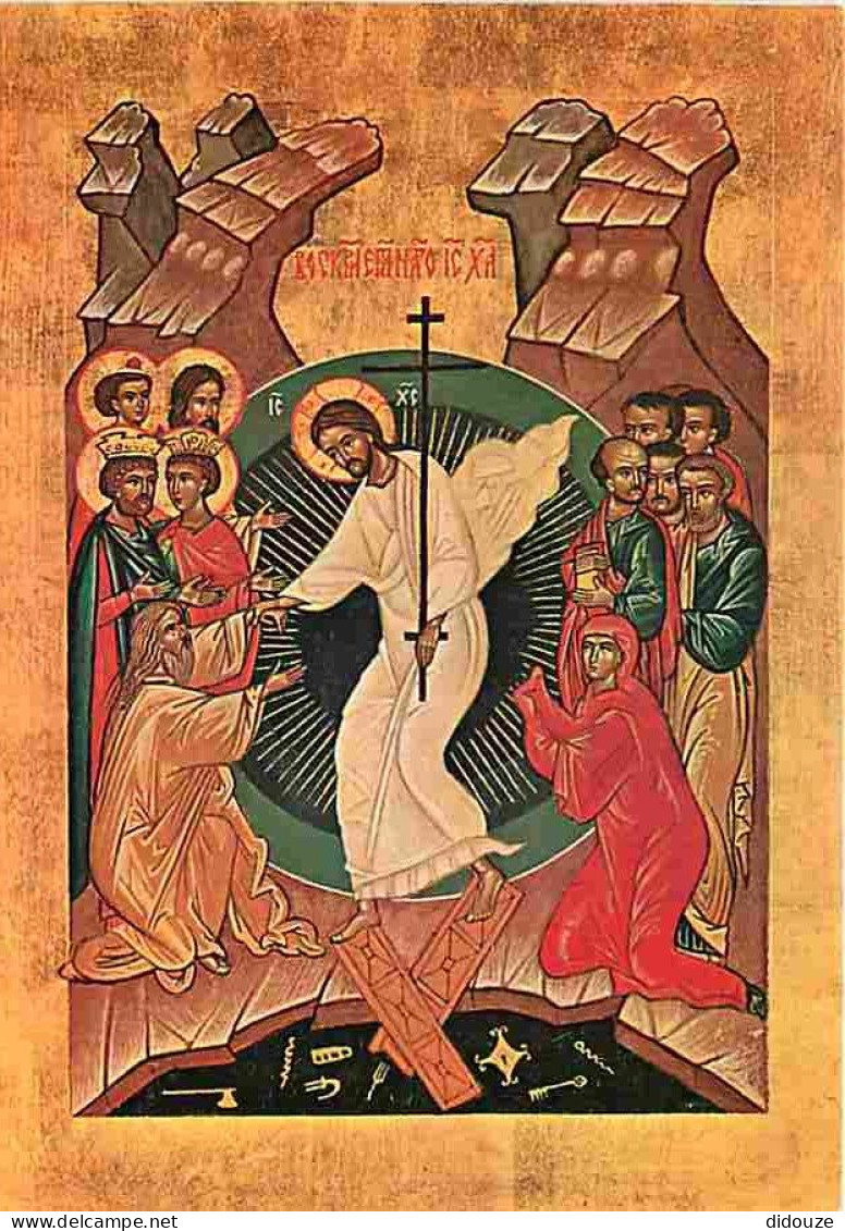 Art - Peinture Religieuse - Icône Russe - Résurection De N S Jésus Christ - CPM - Voir Scans Recto-Verso - Tableaux, Vitraux Et Statues