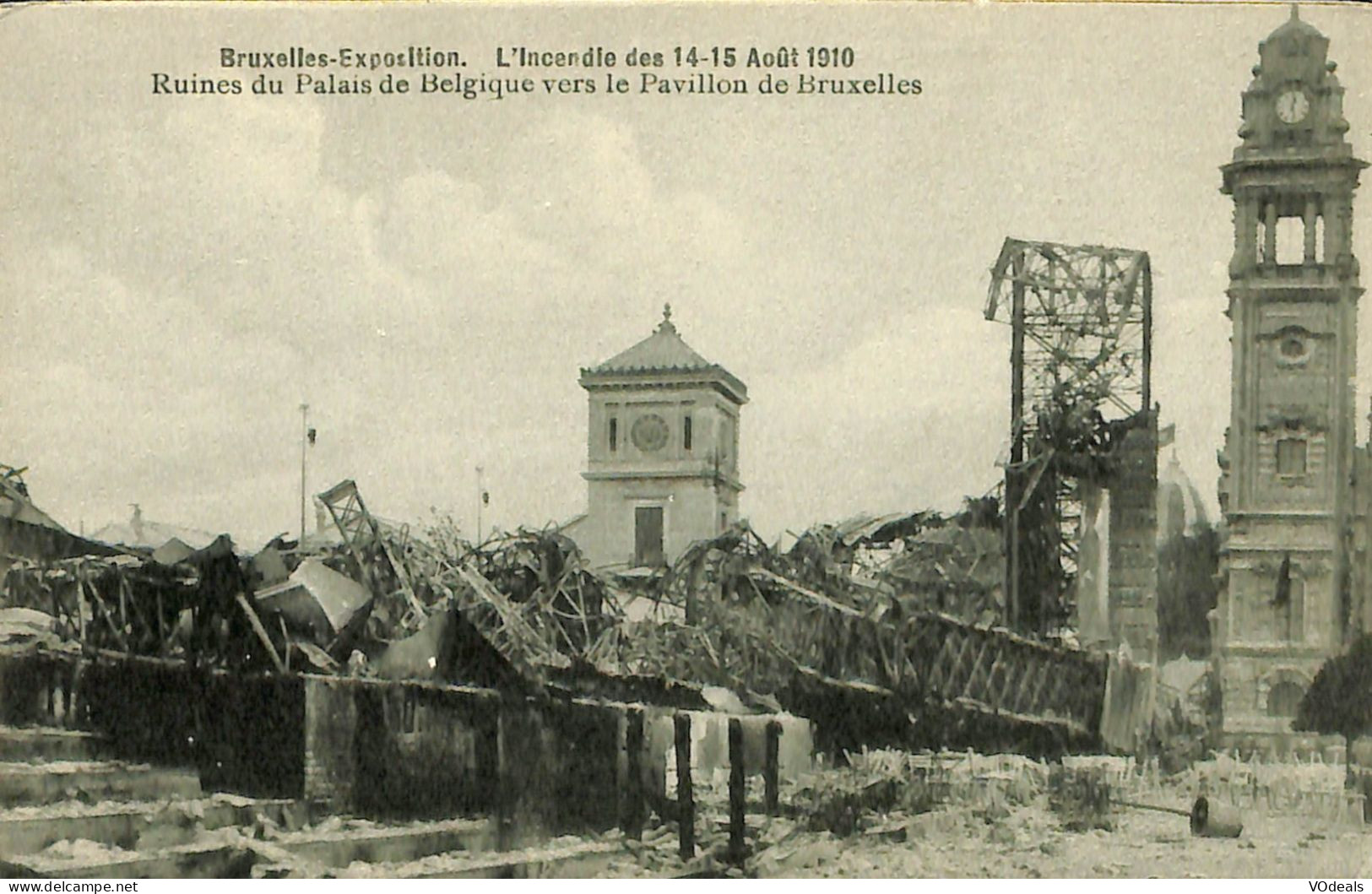 Belgique - Brussel - Bruxelles - Exposition - L'incendie Des 14-15 Août 1910 - Ruines Du Palais De Belgique - Universal Exhibitions