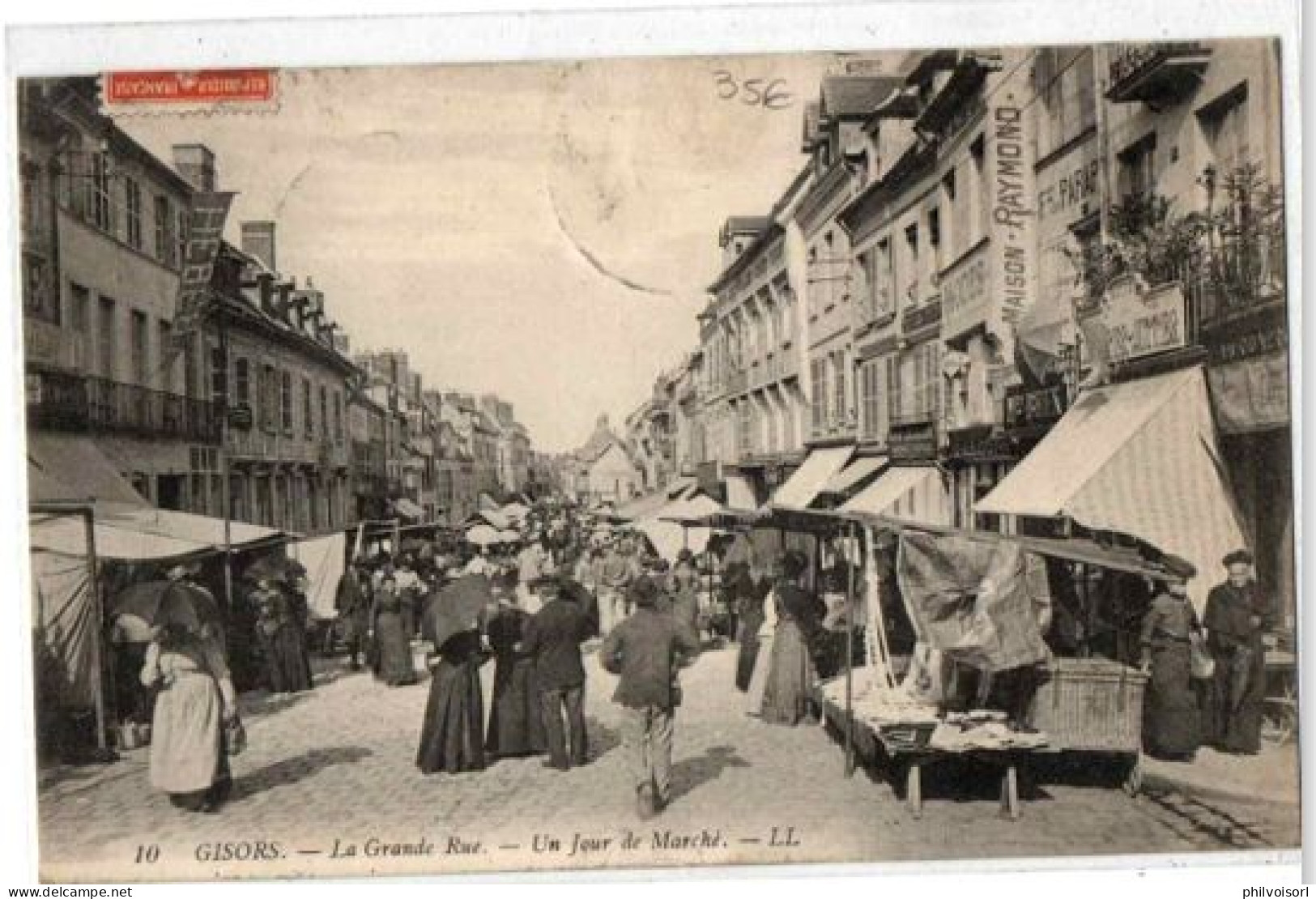 GISORS GRANDE RUE JOUR DE MARCHE COMMERCES TRES ANIMEE - Gisors