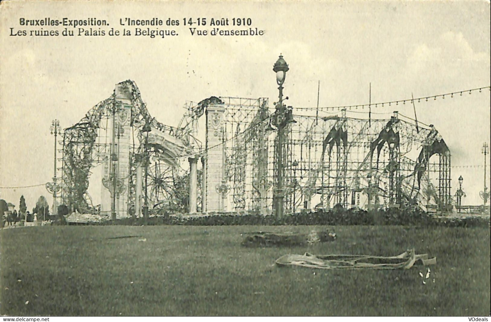 Belgique - Brussel - Bruxelles - Exposition - L'incendie Des 14-15 Août 1910 - Ruines Du Palais De Belgique - Universal Exhibitions