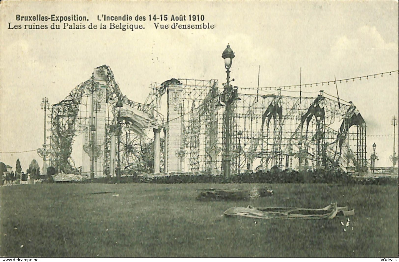 Belgique - Brussel - Bruxelles - Exposition - L'incendie Des 14-15 Août 1910 - Ruines Du Palais De Belgique - Expositions Universelles