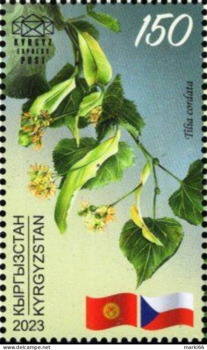 Kyrgyzstan - KEP - 2023 - Small-leaved Linden - 30 Years Of Relations With Czechia - Mint Stamp - Kirgisistan