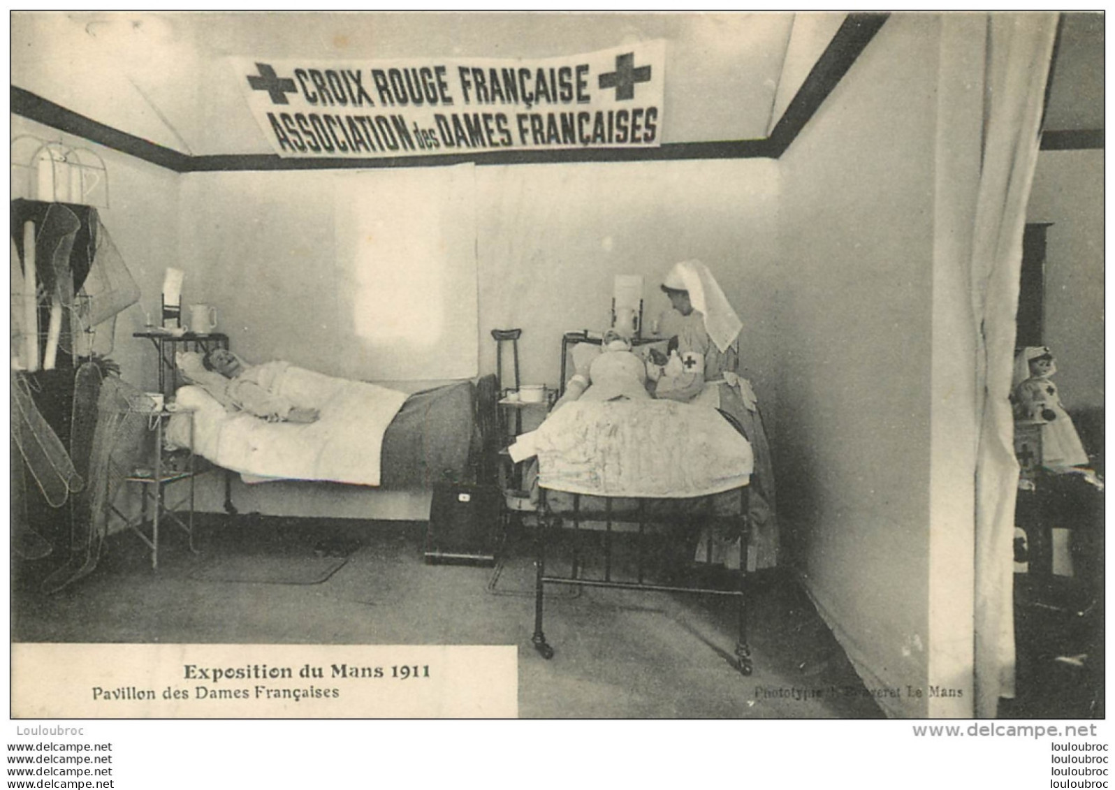 CROIX ROUGE FRANCAISE ASSOCIATION DES DAMES FRANCAISES EXPOSITION DU MANS 1911 PAVILLON DES DAMES FRANCAISES - Santé