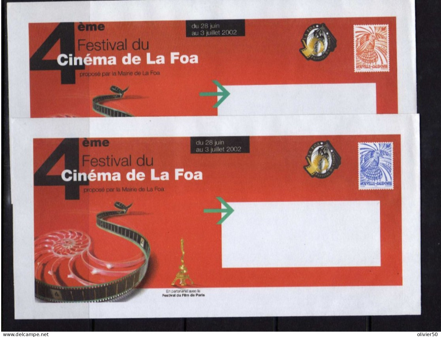 Nouvelle-Caledonie - 2002 - 4e Festival Du Cinema De La Foa - 2 Enteirs Neufs - Entiers Postaux