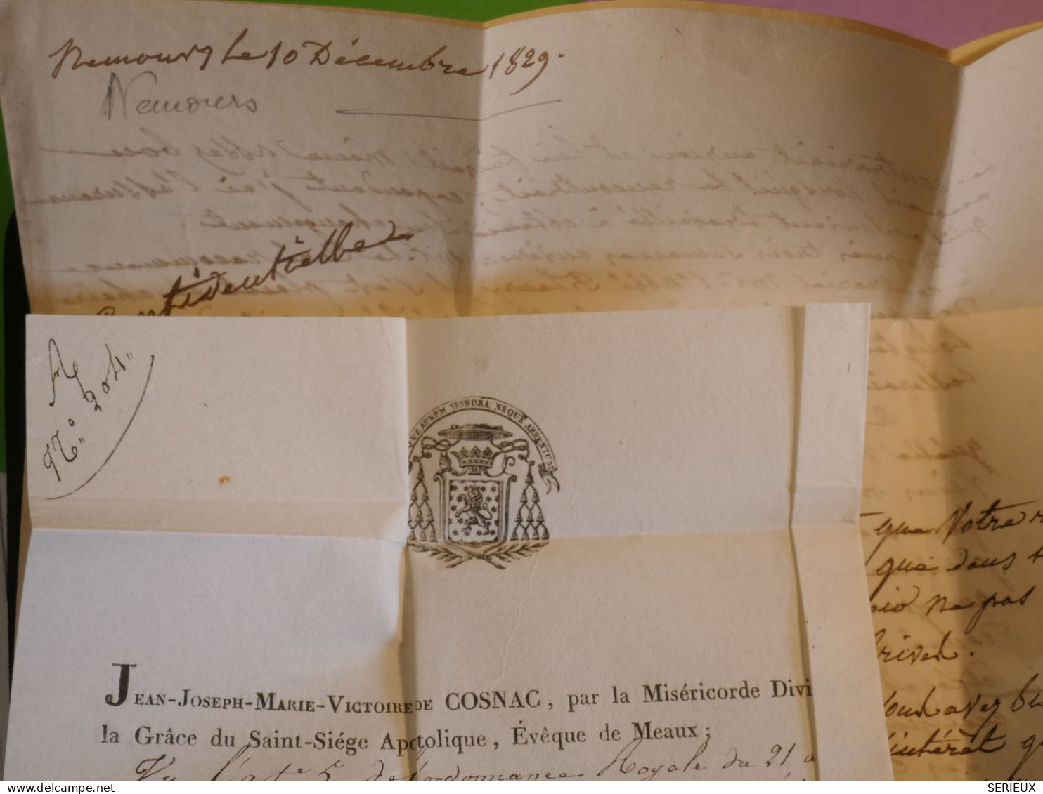 DP3  FRANCE  LETTRE EN PORT RR  1818 PETIT BUREAU   NEMOURS A   BRIVE LA GAILLARDE  + AFF. INTERESSANT++ - 1801-1848: Précurseurs XIX