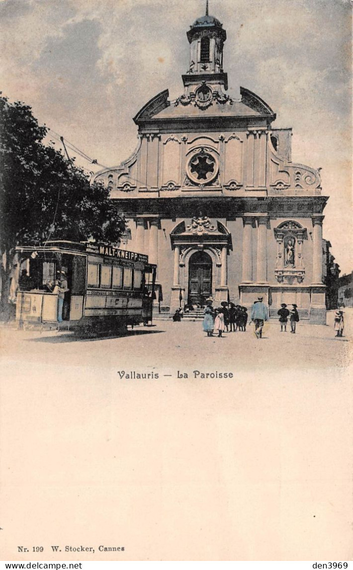 VALLAURIS (Alpes-Maritimes) - La Paroisse - Tramway Publicité Malt-Kneipp - Tirage Couleurs (RARE) - Vallauris