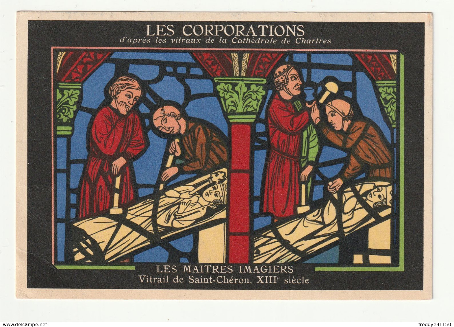 28 . Chartres . Publicite Aspirine  . Les Corporations D'apres Les Vitraux De La Cathedrale . Les Maitres Imagiers - Chartres