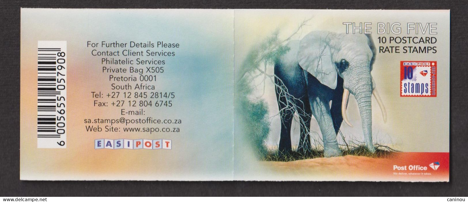 AFRIQUE DU SUD   Y & T CARNET C199 POSTE AERIENNE  FAUNE ELEPHANT 2010 NEUF - Booklets