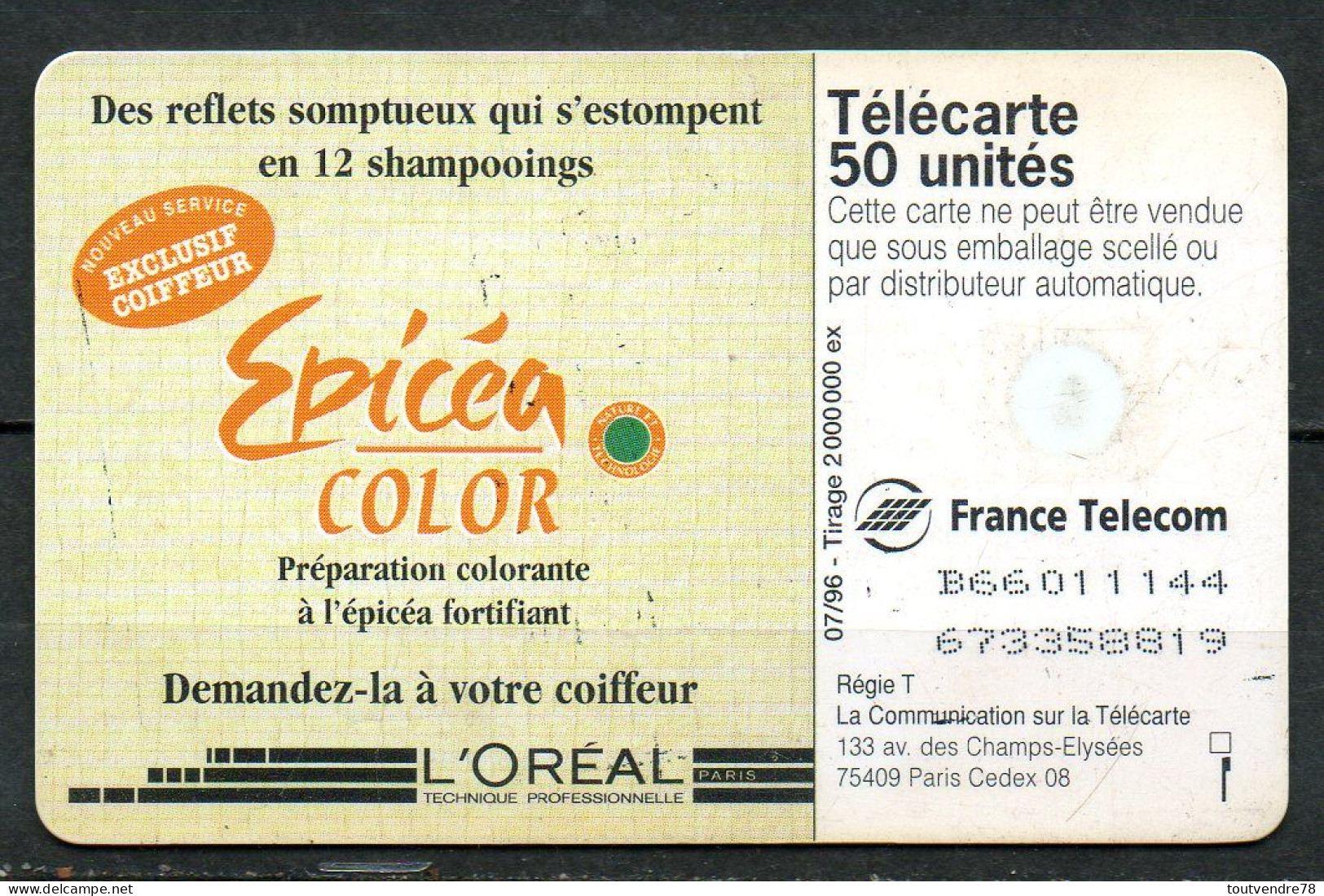 C083 : France F671 EPICEA Coloration 50U-GEM1A 1996 - 1996