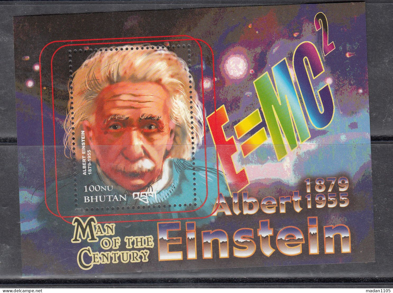 BHUTAN, 2000, Einstein, Man Of The Century, Scientist, MS, MNH, (**) - Bhoutan